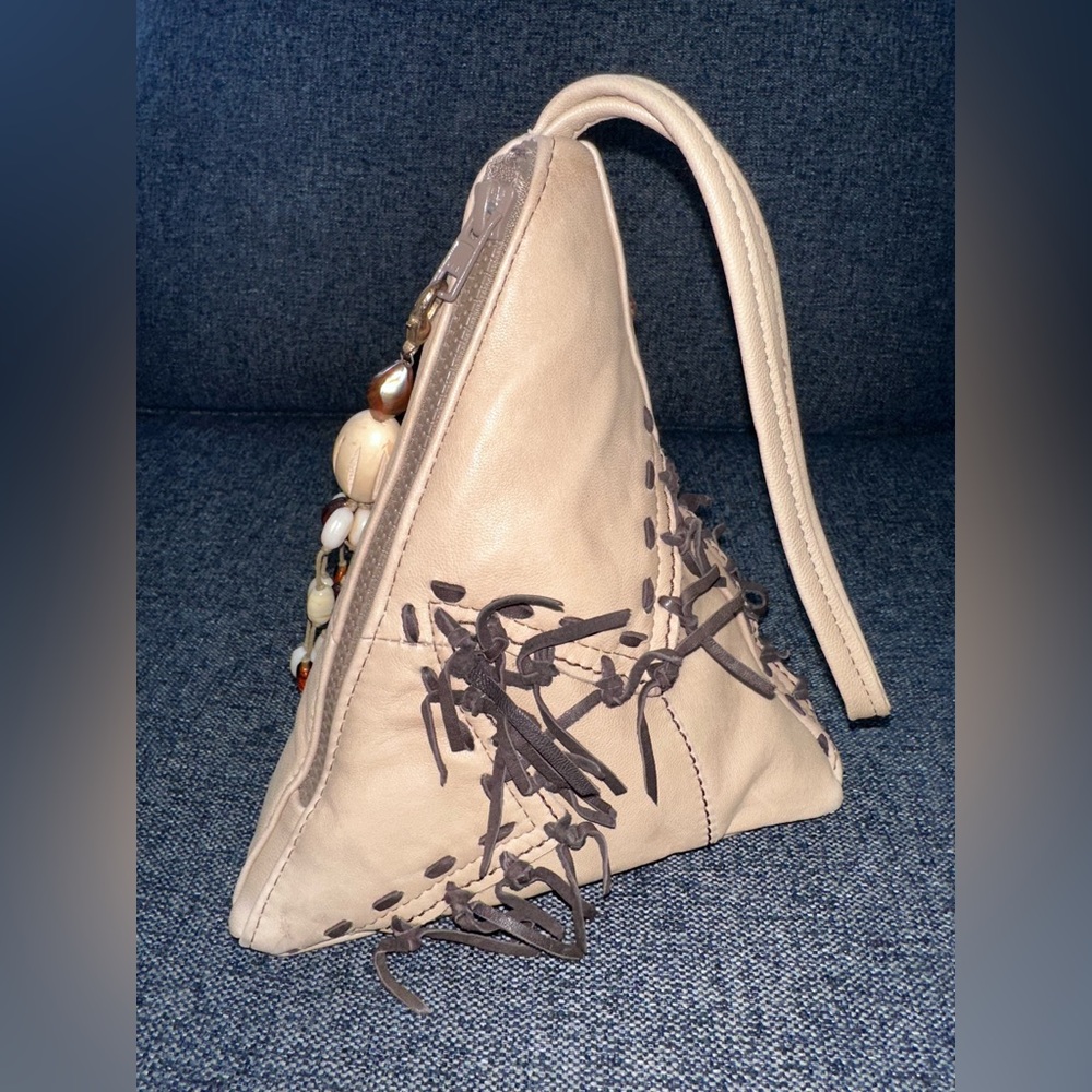 Leather Renditions Lambskin Triangular Wristlet - image 3